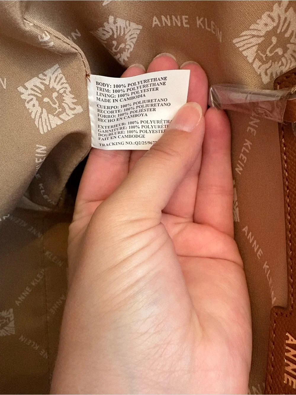 Anne Klein Cognac Brown Faux Leather Structured Tote Bag NWOT